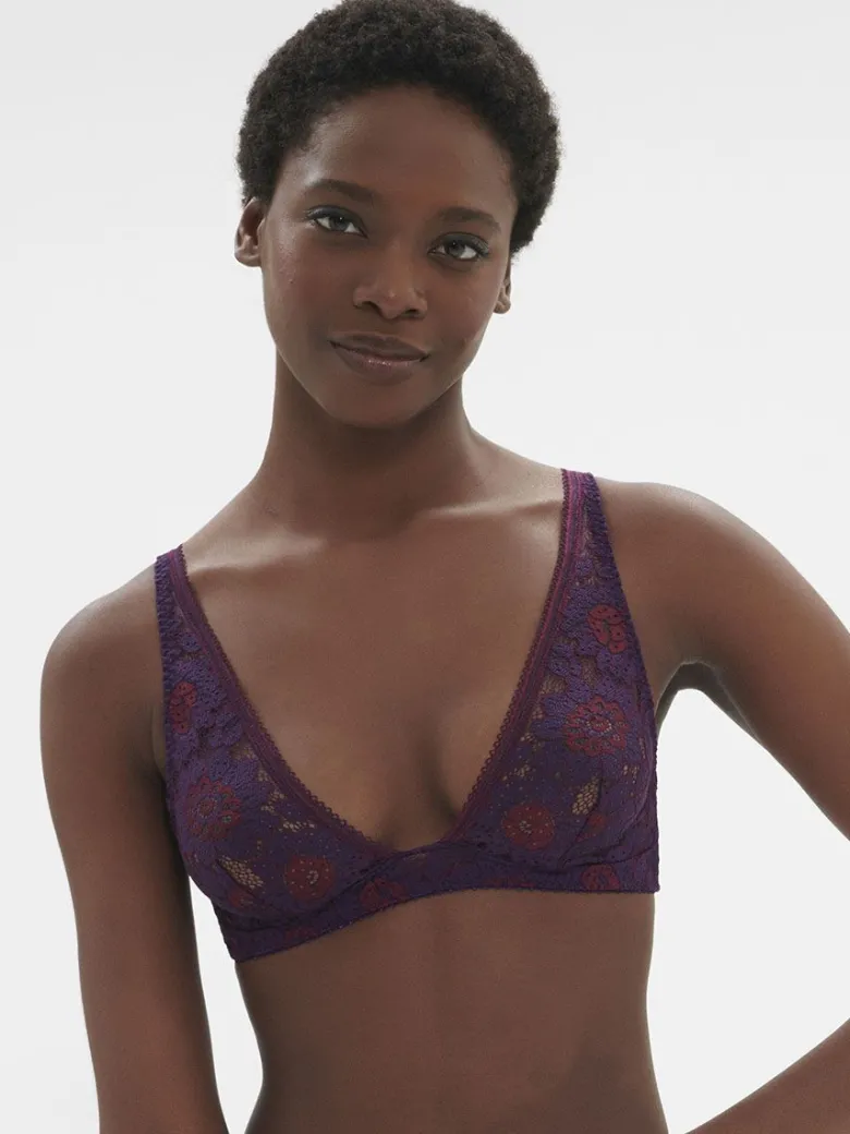 Sujetador sin aros Simone Perele Festive Bralette 1E1250 Violet Euphoria